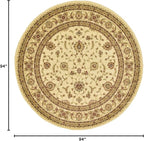Unique Loom Voyage Collection Traditional Oriental Classic Intricate Design Area Rug (8' 0 x 8' 0 Round, Ivory/Gold)