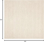 SAFAVIEH Natura Collection Area Rug - 6' Square, Ivory, Handmade Wool Blend, Textured Design, Ideal for Living Room, Bedroom, Dining Space (NAT620A)