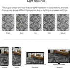 ReaLife Rugs Machine Washable Area Rug Runner - Living Room Bedroom Bathroom Kitchen Entryway Office - Padded Low Pile Stain Resistant Premium - Moroccan Diamond Tribal - Jax - Gray 3' x 5'