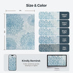 WITSHOCK 7x9 Washable Rug for Living Room,Modern Floral Distress Print Pattern Area Rugs,Stain Resistant with Non Slip Backing Carpet for Dining Room,Bedroom & Home Decor,Blue/Light Blue