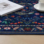 Rugcomf Runner Rug Washable Kitchen Runner 2'x 10' Runner Rug for Entryway Indoor Floral Soft Non-Slip Carpet Runner for Hallways, Kitchen, Laundry, Bedroom, Bathroom(Blue)