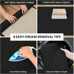 IOHOUZE Washable Runner Rug 2x12 Non Slip Rubber Backed Extra Long Hallway Runner Entryway Runner Indoor, Kitchen Rugs Woven Cotton Floor Carpet for Hall Stair, Black/Grey