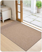 Color&Geometry Large Front Door Mat Indoor Entrance, 24"X48" Indoor Mats for Entryway Non Slip Rubber Backed, 2x4 Dirt Trapper Double Door Mat Washable, Dark Khaki (Rolled-up NO Creases)