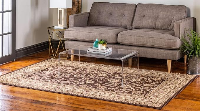 Unique Loom Voyage Collection Traditional Oriental Classic Intricate Design Area Rug (8' 0 x 11' 4 Rectangular, Brown/Ivory)
