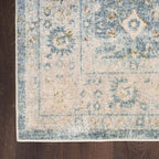 Nourison Home Astra Machine Washable Teal Beige 6'7" x 9' Area Rug Easy Clean, Non Shedding, Bed Room, Living Room, Dining Room, Kitchen (7' x 9')