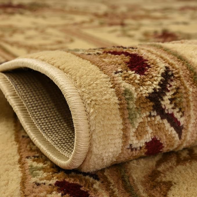 Rugs.com Chateau Collection Rug – 10 Ft Square Cream Medium Rug Perfect for Living Rooms, Kitchens, Entryways