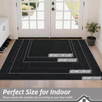 BEQHAUSE Door Mat 36" x 60", Non-Slip Door Mats Indoor Entryway Rugs Washable Low-Profile Absorbent and Stain Resist Floor Mats, Dog Door Mat for Front Back Door, Muddy Wet Shoes & Paws, Black