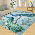 Peacock Rugs for Living Room - 5x8 Rug, Classic Peacock Floral Area Rugs for Bedroom, Teal Turquoise Rug, Modern Style Washable Carpet, Aesthetics Carpet - Peafowl Home Decor & Gifts