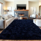 Area Rugs for Living Room, Soft Shaggy Carpets for Living Room, Fuzzy Rugs for Kids' Room, Perfect Decor for Modern Home Navy Blue 6x9 Feet