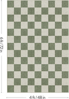 LIVEBOX 4x6 Washable Area Rug Checkered, Non-Slip Small Entryway Rug Green Farmhouse Neutral Classic Geometric Boys Rug for Bedroom Living Room Low-Pile Carpet for Indoor Kitchen(Sage Green 4'x6')