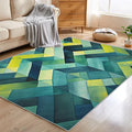 3x4 Geometric Zigzag Rugs for Bedroom Decor, Washable Green Chevron Pattern Area Rug, Living Room Home Decoration, Non Slip Soft Thin, Modern Abstract Geometry Decor Carpet PF-P 49