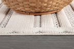 CAMILSON Modern Rug 5x7 Luxury Striped Line Micro Loop Area Rugs Soft High-Low Pile Stain Resistant Easy to Clean Non-Shedding Durable Living Room Bedroom Indoor Carpet (White)