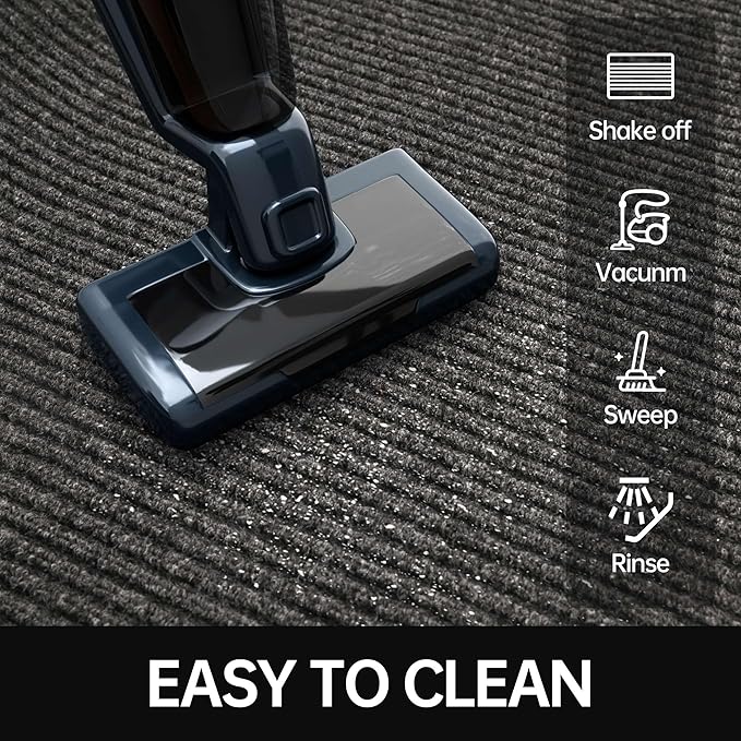 Front Door Mat, 2' x 6' Heavy Duty Indoor Outdoor Welcome Mat for Entryway, Commercial Entrance, Low Profile, Non-Slip, Durable Rubber Backing for Patio, Home
