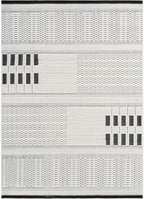 CAMILSON Modern Rug 10x14 Luxury Geometric Pattern Large Micro Loop Area Rugs Soft High and Low Pile Stain Resistant Easy to Clean Non-Shedding Durable Living Room Bedroom Indoor Carpet (White/Black)