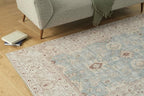 Revival Rugs Nimbus 8'x10' Zero-Shedding Area Rug for Living Room Bedroom - Oeko-TEX Certified, Low Pile, Spot Clean, Aqua, Blue