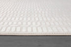 Beverly Rug Modern Geometric Area Rug 8x10 Low-High Pile Durable Soft Abstract Grid Indoor Rugs for Living Dining Room Office Stain Resistant Non Shedding Casual Indoor Carpet Beige White 8 x 10