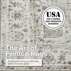 ReaLife Rugs Machine Washable Area Rug - Stain Resistant,Non-Shed - Eco-Friendly,Non-Slip, Family & Pet Friendly - Made from Premium Recycled Fiber - Vintage Bohemian Medallion - Beige Ivory, 4' x 6'