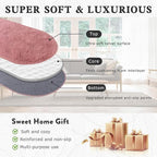 Soft Fluffy Rugs for Bedroom, Blush Pink Fuzzy Shaggy Oval Bedside Area Rug Set of 2, Non-Slip Cozy Plush Shag Carpet for Kids Room Nursery Dorm Living Room, 2.6 x 5.3 Feet