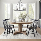 Distressed 5x8 Area Rugs for Living Room Bedroom, Low Pile Machine Washable Non Slip Carpet Rugs for Dining Room/Home Office/Kitchen Boho Farmhouse Transitional Style, Off White/Grey