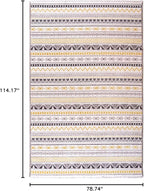 Alfa Rich 7x10 Yellow Gray White Washable Area Rugs for Living Room Bedroom Kitchen Cotton Decor Rug