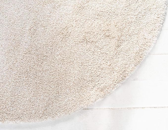 Unique Loom Solo Collection Area Rug - Calabasas (6' 1" Round, Ivory)