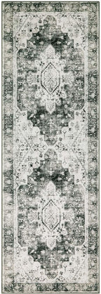 Moynesa Ultra-Thin Washable Runner Rug -2x6 Rug Runners for Hallways Non Slip Stain Resistance, Vintage Non Shedding Indoor Throw Carpet Runner for Bathroom Entry Door Kitchen Laundry Room, Grey