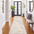 Art&Tuft 2x8 Runner Rug - Washable Runner Rugs, Non-Slip Runner Rug for Hallway, Low-Pile 2x8 Rug Runner Kitchen Laundry Room Rug Throw Carpet for Entrance Bedroom Living Room, Beige