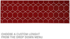 Custom Made Runner Rug for Kitchen Foyer Hallway Entry Choose Your Length Size 26 Inch Wide Geometric Lattice Design Red Color (2 feet x 26 inch)