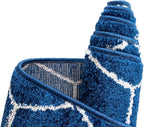 Unique Loom Trellis Frieze Collection Area Rug - Geometric (3' x 5' Oval, Navy Blue/ Ivory)