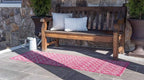Unique Loom Outdoor Trellis Collection Area Rug - Tribal Trellis (2' x 6' 1" Runner, Fuschia/ Gray)