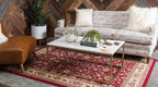 Unique Loom Sialk Hill Collection Area Rug - Washington (3' 3" x 5' 3" Rectangle Burgundy/Cream)