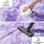 4x6 Rugs for Bedroom, Fluffy Small Area Rugs for Living Room,Soft Shag Fuzzy Carpet with 4 Non-Slip Stickers for Kids Boys and Girls Nursery Room Dorm Home Decor (Tie-Dyed Purple, 4ft x 6ft)