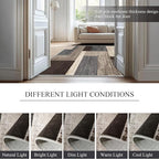 Modern Geometric Patchwork Indoor Area Rug for Living Room, Blue-Taupe 5'x 7' Large Rug Rockwood Collection Hardwood Floors Decor for Bedroom, Blue Throw Carpet for Office Entryway Dining Room