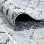 Bloom Rugs Washable Non-Slip 8' x 10' Rug - Ivory/Gray Traditional Moroccan Area Rug for Living Room, Bedroom, Dining Room, and Kitchen - Exact Size: 8' x 10'