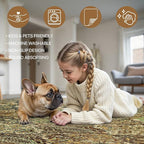 GENIMO Runner Rug 2x7 Machine Washable Non Slip Vintage Hallway Runner Rug, Low Pile Lightweight Rugs for Entryway, Hallway, Kitchen and Corridor, Bronze Olive