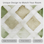 Checkered Rug, Washable 6x8 Rug for Living Room, Geometric Rhombus Patterned Indoor Carpet, Checkered Decor for Home, Bedroom, Soft Non Slip Thin Design FER40
