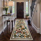 Washable Kitchen Runner Rug, Floral 2x6 Rug Runners for Hallways, Washbale Non Slip Beige Rugs, Soft Low Pile Carpet for Bedroom Entryway Laundry Room