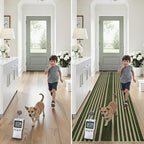 Beeiva Striped Modern Bathroom Runner, 2.5x8 Green Washable Runners for Hallways Entryway, Bohemian Non Slip Non Shedding Low Pile Carpet for Porch, BedroomIndoor Kithchen Laundry Room Porch Bedroom