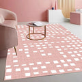 Boho Chic White and Pink Geometric Texture Rug for Living Room Dining Room Bedroom Nursery Room Large Non Slip Washable Indoor Carpet Soft Low Pile Kitchen Entryway Runner Mat 3x8