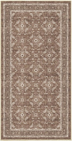 WITSHOCK Washable 2x4 Entryway Area Rug, Soft Non-Slip Rugs Vintage Flower Accent Small Rugs for Bedroom, Kitchen, Living Room, Nursery Entrance, Dark Brown