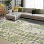 Toneed Abstract Area Rug Modern Washable Rug Soft Non Slip Rug Low Pile for Bedroom Living Room Dining Room Green 6x9 Feet