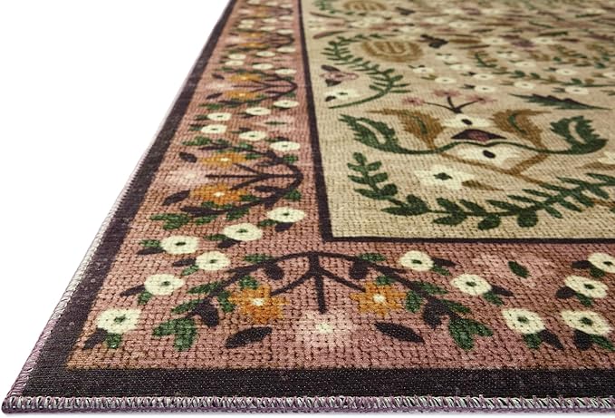 Loloi Rifle Paper Co. Canopy Collection CNP-03 Aubergine 5'-0" x 5'-0" Round Accent Rug