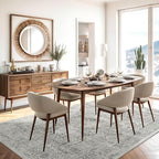 5x7 Area Rugs Grey Low Pile Indoor Washable Trendy Faded Style Floral Rugs for Bedroom Living Room Dining Room Foldable Non-Slip Thin Print Mat