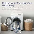 Abani Regal Blue Area Rug for Living Room, Bedroom - Swirl Abstract Pattern - 6' x 9' - Durable & Easy to Clean Washable