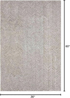 Modern Herringbone Chevron Collection Handcrafted Wool Area Rug - Durable, Zigzag Pattern, for High Traffic, Contemporary Design for Living Room, Bedroom, Dining Room Decor (Dark Olive, 3' x 5')