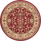 Unique Loom Sialk Hill Collection Area Rug - Washington (4' 1" Round Burgundy/Cream)