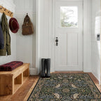 Washable 4x6 Area Rug for Living Room - Moody Accent Rug for Kitchen, Office, Large Entryway, Rustic Botanical Decor, Non-Slip Low Pile Ultra Soft Carpet