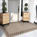 OJIA Easy Jute 3x5 Washable Rugs for Entryway, Farmhouse Patio Rug Indoor Outdoor Living Room Carpet, Modern Neutral Kitchen Rugs Non-Slip Front Door Mat Throw Carpet for Entrance Office Porch Decor