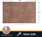 PURRUGS Dirt Trapping Door Mat 31.5" x 47", Non-Slip Machine Washable Entry Rug, Shoe Scraper, Dog Doormat, Super Absorbent Welcome Mat for Front & Back Door, Muddy Shoes & Paws, Brown-Light Cream