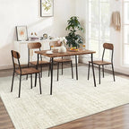 5x7 Area Rugs for Living Room, Washable Large Area Rug Neutral Modern Abstract Bedroom Rug Soft Non Slip Low Pile Stain Resistant Indoor Carpet for Nursery Kids Dining Room Office(Beige, 5'x7')